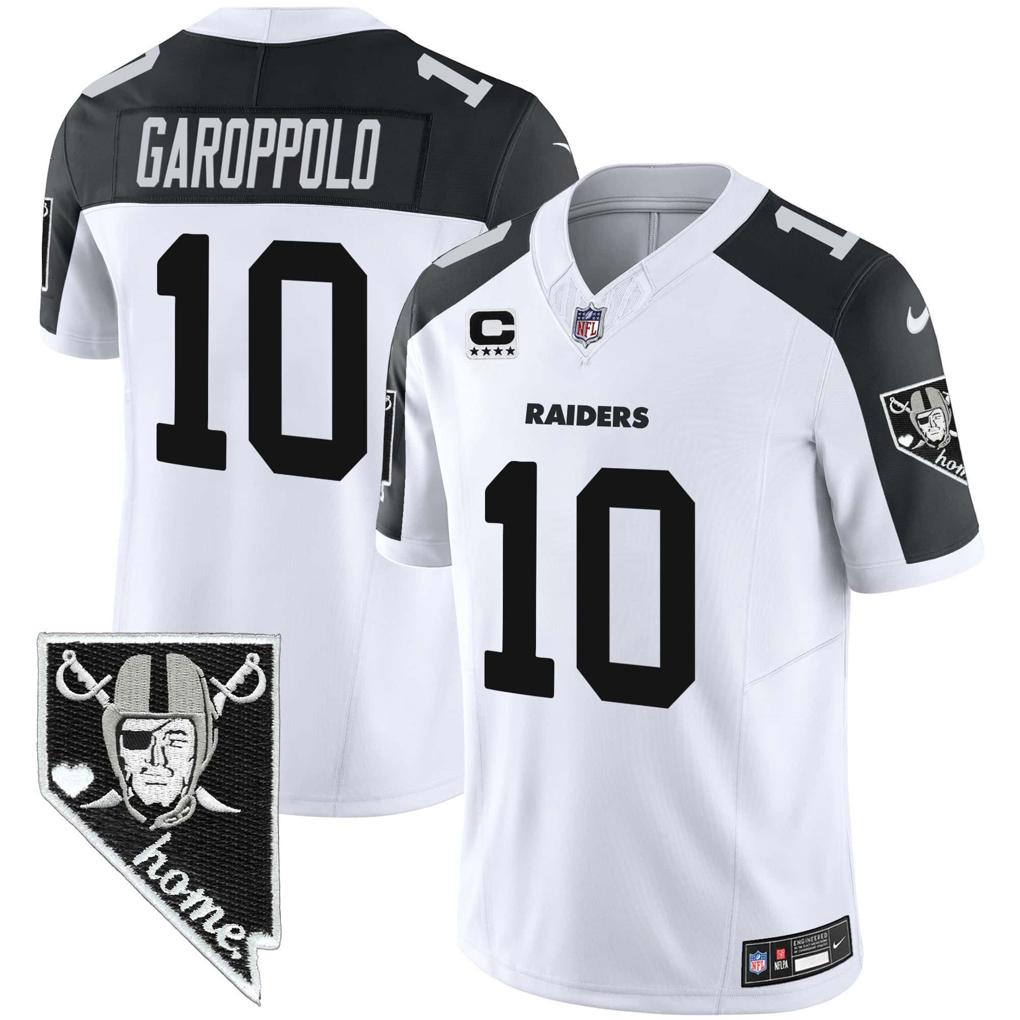 Men Oakland Raiders #10 Garoppo White 2024 Nike Nevada Home Patch Vapor NFL Jersey style 1->indianapolis colts->NFL Jersey